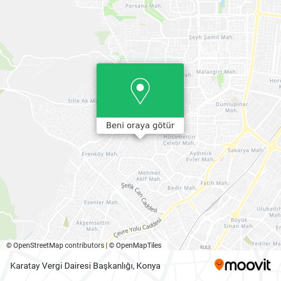 Karatay Vergi Dairesi Başkanlığı harita