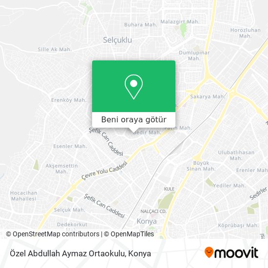 Özel Abdullah Aymaz Ortaokulu harita