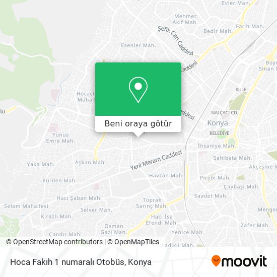 Hoca Fakıh 1 numaralı Otobüs harita