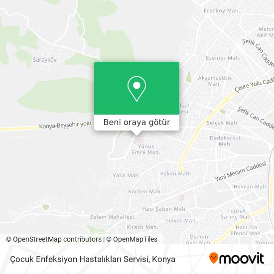 Çocuk Enfeksiyon Hastalıkları Servisi harita