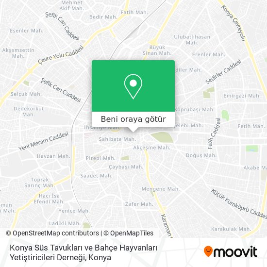 Konya Süs Tavukları ve Bahçe Hayvanları Yetiştiricileri Derneği harita