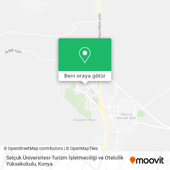 Selçuk Üniversitesi-Turizm İşletmeciliği ve Otelcilik Yüksekokulu harita
