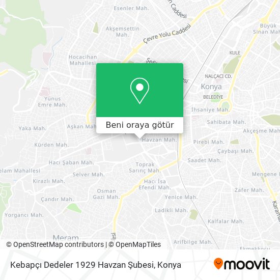 Kebapçı Dedeler 1929 Havzan Şubesi harita