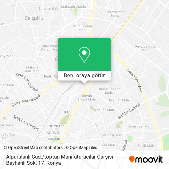 Alparslanlı Cad. / toptan Manifaturacılar Çarşısı Bayhanlı Sok. 17 harita
