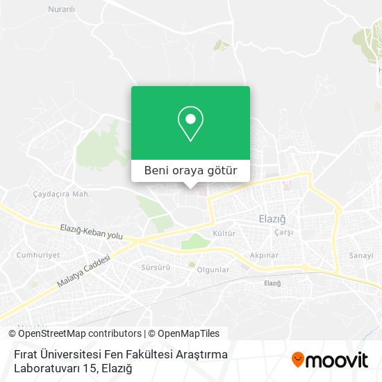 Fırat Üniversitesi Fen Fakültesi Araştırma Laboratuvarı 15 harita