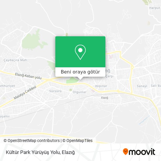 Kültür Park Yürüyüş Yolu harita