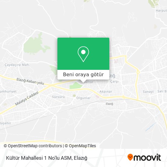 Kültür Mahallesi 1 No'lu ASM harita