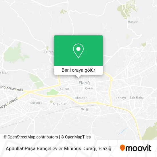 ApdullahPaşa Bahçelievler Minibüs Durağı harita
