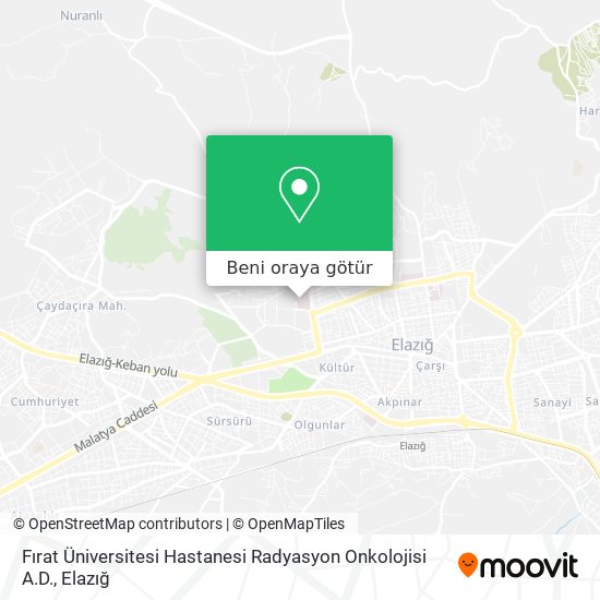Fırat Üniversitesi Hastanesi Radyasyon Onkolojisi A.D. harita