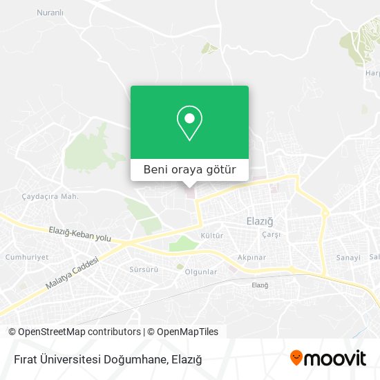 Fırat Üniversitesi Doğumhane harita