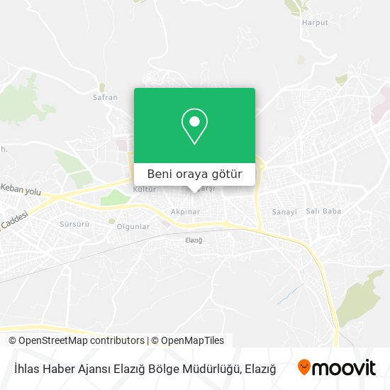 İhlas Haber Ajansı Elazığ Bölge Müdürlüğü harita
