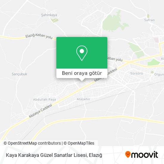 Kaya Karakaya Güzel Sanatlar Lisesi harita