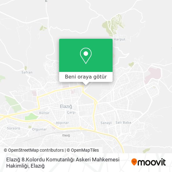 Elazığ 8.Kolordu Komutanlığı Askeri Mahkemesi Hakimliği harita