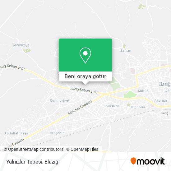 Yalnızlar Tepesi harita