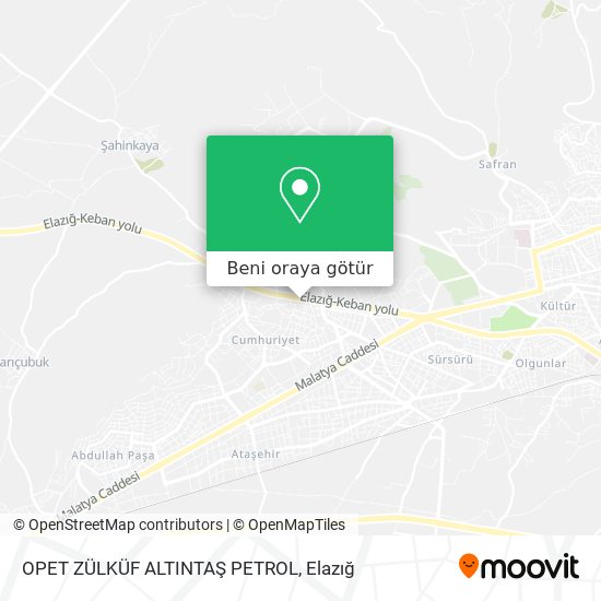 OPET ZÜLKÜF ALTINTAŞ PETROL harita