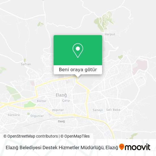Elazığ Belediyesi Destek Hizmetler Müdürlüğü harita