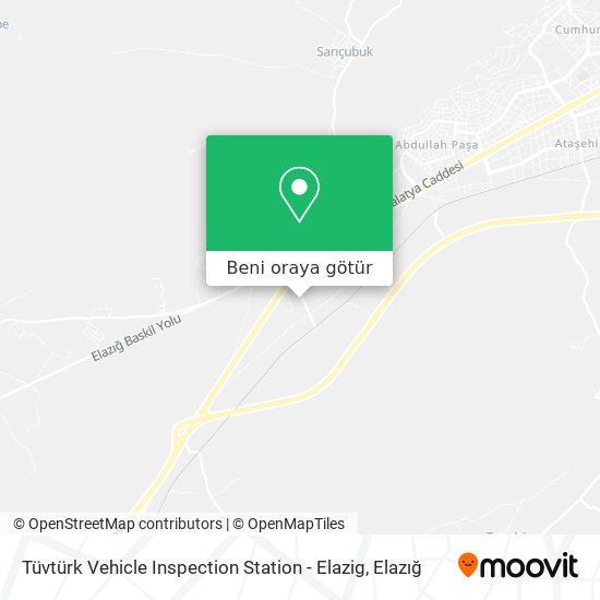 Tüvtürk Vehicle Inspection Station - Elazig harita