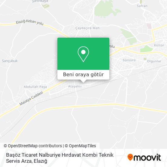 Başöz Ticaret Nalburiye Hırdavat Kombi Teknik Servis Arza harita