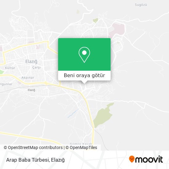 Arap Baba Türbesi harita