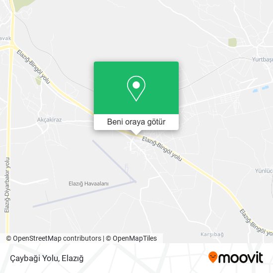 Çaybaği Yolu harita