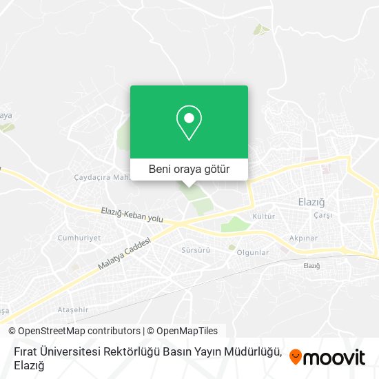 Fırat Üniversitesi Rektörlüğü Basın Yayın Müdürlüğü harita