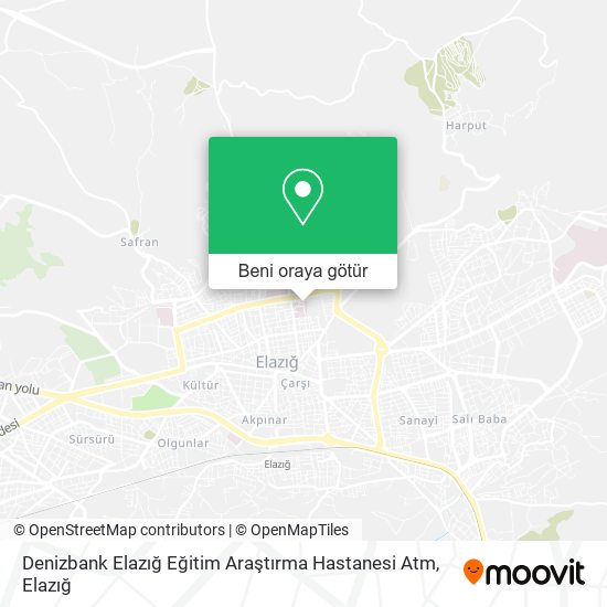 Denizbank Elazığ Eğitim Araştırma Hastanesi Atm harita