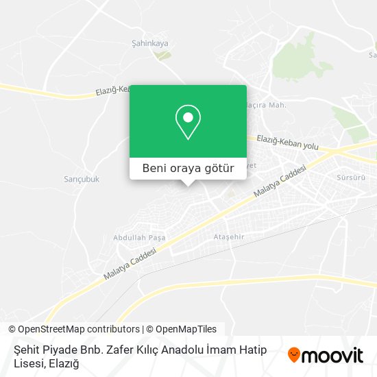 Şehit Piyade Bnb. Zafer Kılıç Anadolu İmam Hatip Lisesi harita