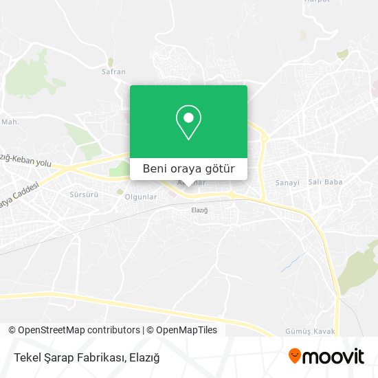 Tekel Şarap Fabrikası harita