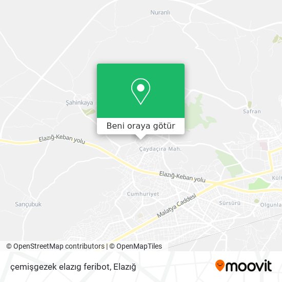 çemişgezek elazıg feribot harita