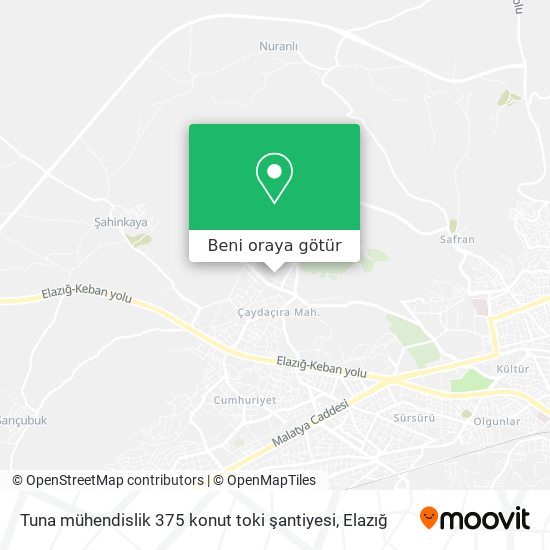 Tuna mühendislik 375 konut toki şantiyesi harita
