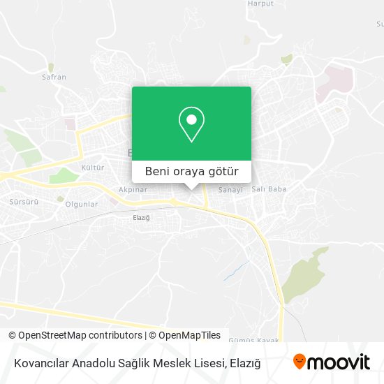 Kovancılar Anadolu Sağlik Meslek Lisesi harita