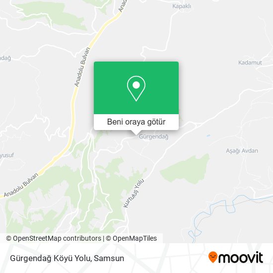 Gürgendağ Köyü Yolu harita