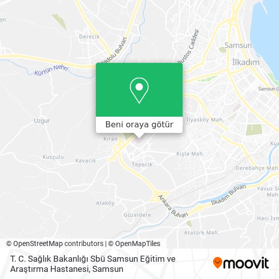 T. C. Sağlık Bakanlığı Sbü Samsun Eğitim ve Araştırma Hastanesi harita