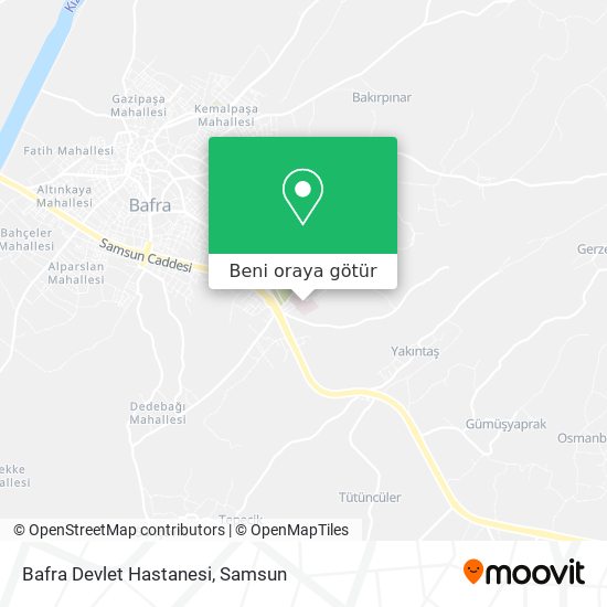 Bafra Devlet Hastanesi harita