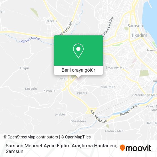 Samsun Mehmet Aydın Eğitim Araştırma Hastanesi harita