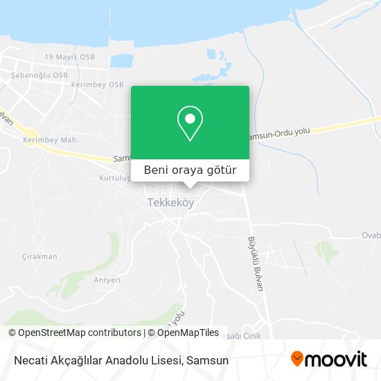 Necati Akçağlılar Anadolu Lisesi harita