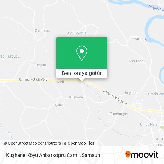 Kuşhane Köyü Anbarköprü Camii harita