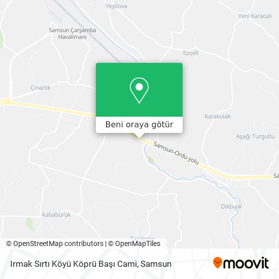 Irmak Sırtı Köyü Köprü Başı Cami harita