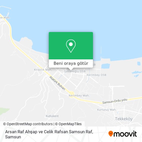 Arsan Raf Ahşap ve Celik Rafsan Samsun Raf harita