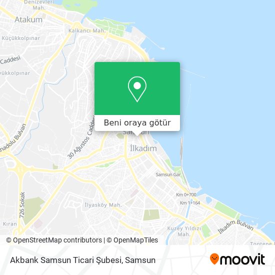 Akbank Samsun Ticari Şubesi harita