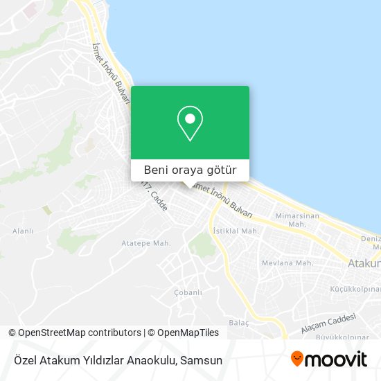 Özel Atakum Yıldızlar Anaokulu harita