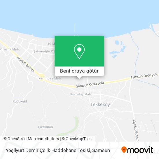 Yeşilyurt Demir Çelik Haddehane Tesisi harita