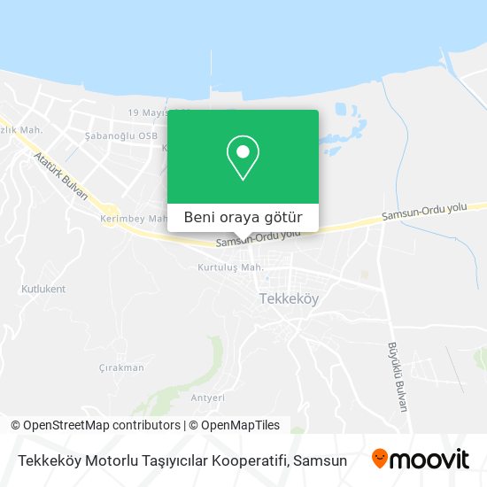 Tekkeköy Motorlu Taşıyıcılar Kooperatifi harita
