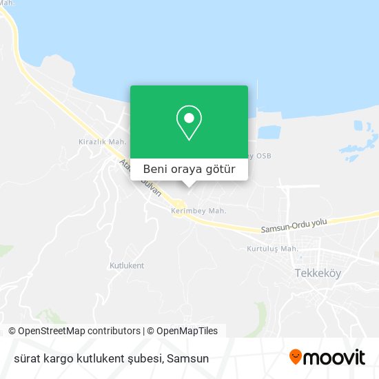 sürat kargo kutlukent şubesi harita