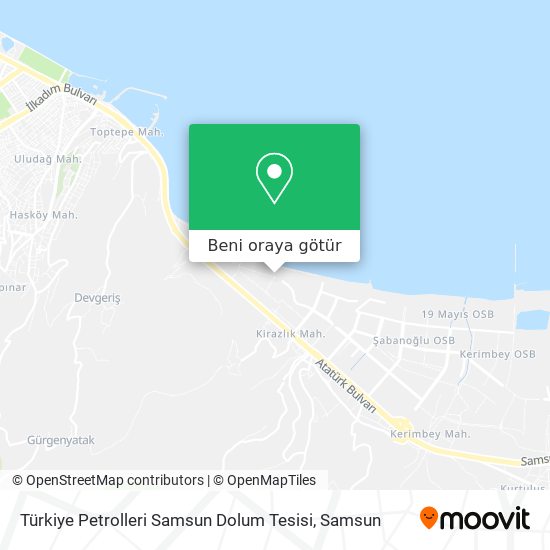 Türkiye Petrolleri Samsun Dolum Tesisi harita