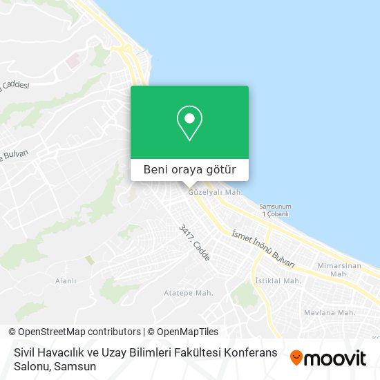 Sivil Havacılık ve Uzay Bilimleri Fakültesi Konferans Salonu harita