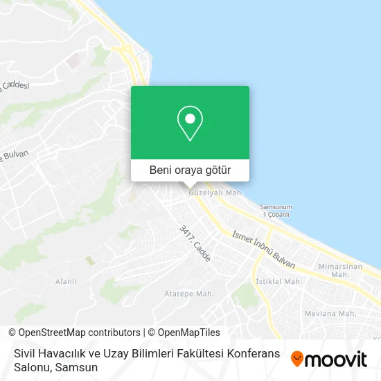 Sivil Havacılık ve Uzay Bilimleri Fakültesi Konferans Salonu harita