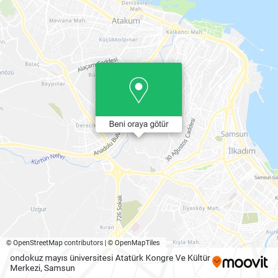 ondokuz mayıs üniversitesi Atatürk Kongre Ve Kültür Merkezi harita