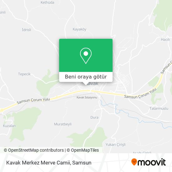 Kavak Merkez Merve Camii harita
