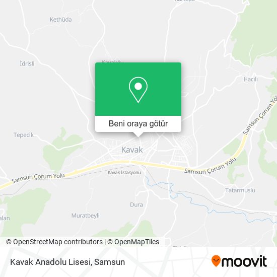 Kavak Anadolu Lisesi harita
